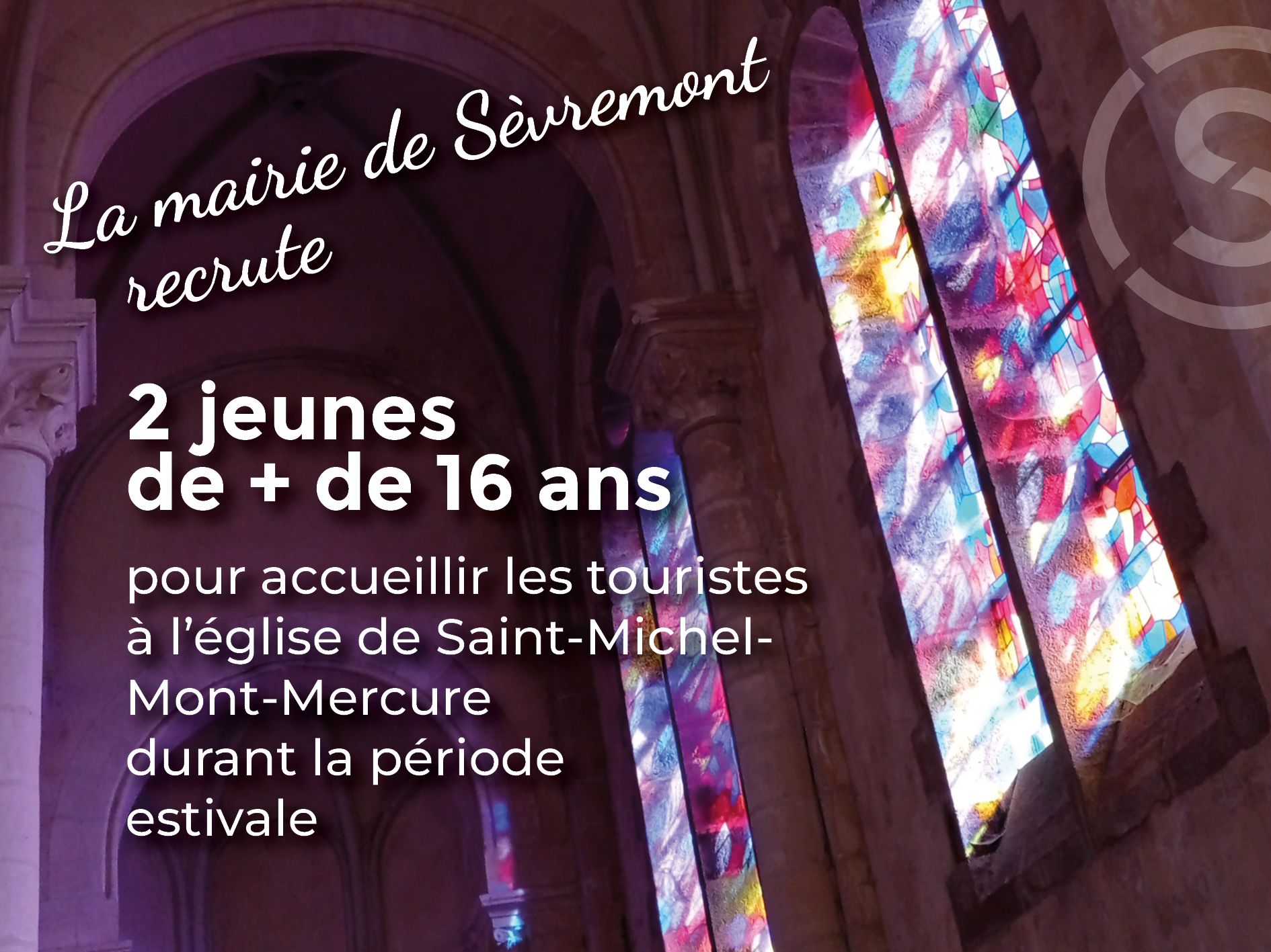 La mairie recrute 2 jeunes pour les visites de l’église de Saint-Michel-Mont-Mercure
